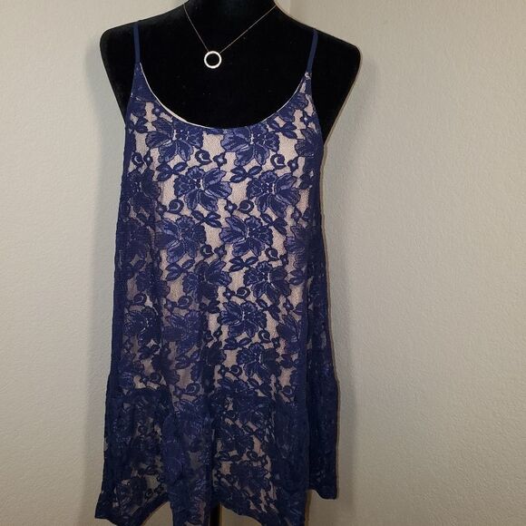 Blue Lace Baby Doll Dress - Picture 2 of 8